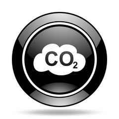 Poster - carbon dioxide black glossy icon