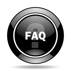 Poster - faq black glossy icon