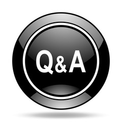 Poster - question answer black glossy icon
