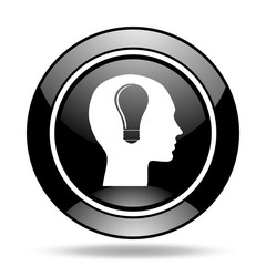 Aufkleber - head black glossy icon