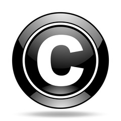Poster - copyright black glossy icon