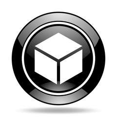 Fototapete - box black glossy icon