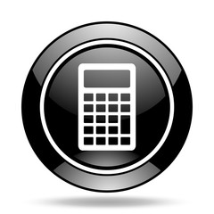 Poster - calculator black glossy icon
