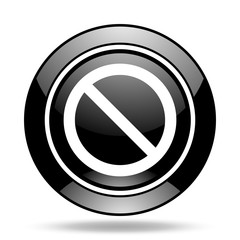 Aufkleber - access denied black glossy icon