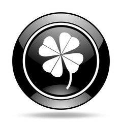 Aufkleber - four-leaf clover black glossy icon