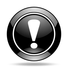 Poster - exclamation sign black glossy icon