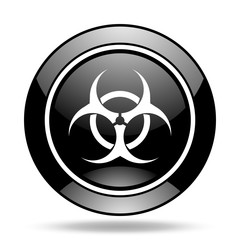 Aufkleber - biohazard black glossy icon