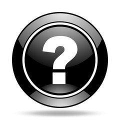 Poster - question mark black glossy icon