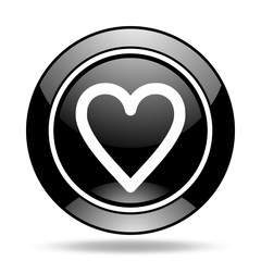 Poster - heart black glossy icon