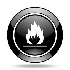 Poster - flame black glossy icon