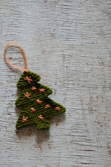 Wall Mural - Knitted xmas tree, Christmas trees