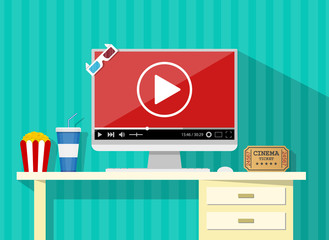 Poster - Online home cinema concept.