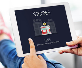 Sticker - Stores Shops Business Opportunity Investment Concept