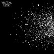 Vector particles. Explosion cloud of black pieces. Confetti. Vector illustration