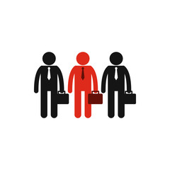 Poster - Team leader icon in flat style on a white background