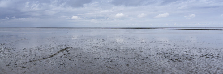 Sticker - Ebbe im Nationalpark Niedersächsisches Wattenmeer, Ostfriesland, Niedersachsen, Deutschland