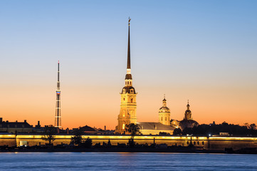 Wall Mural - Peter and Paul Fortress during White Nights, St Petersburg, Russia