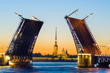 Wall Mural - Peter and Paul Fortress during White Nights, St Petersburg, Russia