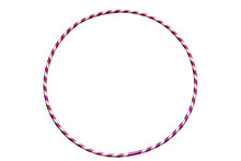 The Hula Hoop Silver With Purple Isolated On White Background. Gymnastics, Fitness,diet.