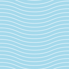 Poster - Blue and white seamless wave pattern, linear design. Vector illustration
