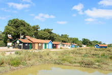 Colorful Cabins On The Island Oleron France