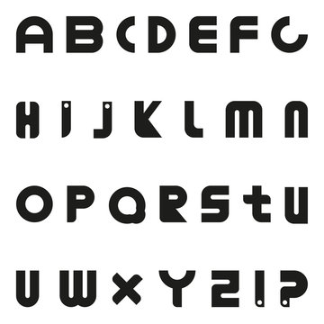 Black vector letters. Minimalist alphabet.