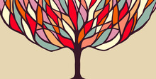Colorful Tree Concept Illustration For Banner