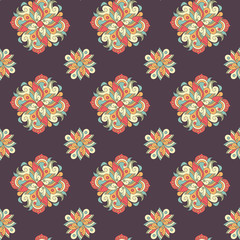 Seamless hand drawn pattern with ethnic decorative tribal elemen