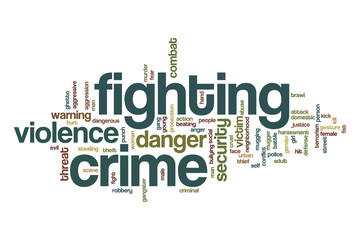 Sticker - Fighting crime word cloud