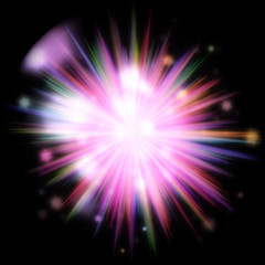 Wall Mural - blurred burst of color rays and stains.