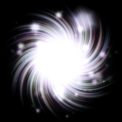 Wall Mural - cosmic spiral of light rays with stars in black space.