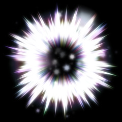 Wall Mural - large sprawling explosion with blurred colors on a black background.