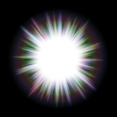 Wall Mural - bright big bang, like a star with long light rays.