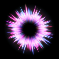 Wall Mural - graphic image jfcosmic explosion with radiating color and shading rays in the middle.