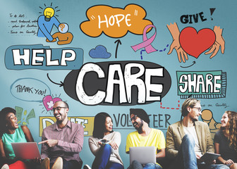 Poster - Care Donate Charity Protection Secured Concept