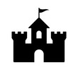 Castle fortress or citadel base flat icon for games and websites