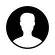 Male user account profile circle flat icon for apps and websites 