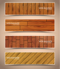 Poster - set of wooden web banners