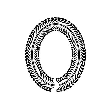 Black grunge alphabet in tire track forms. eps10