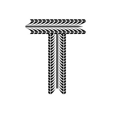 Black grunge alphabet in tire track forms. eps10