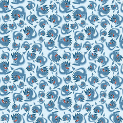 Canvas Print - Blue monsters.