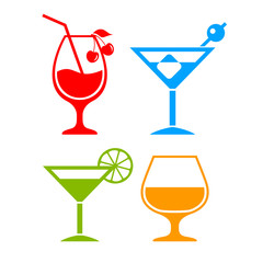 Wall Mural - Colorful cocktail icon
