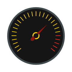 Poster - black speedometer icon in flat style on a white background