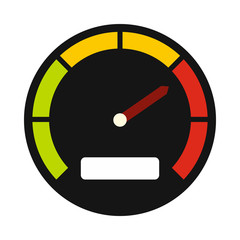 Poster - tachometer icon in flat style on a white background