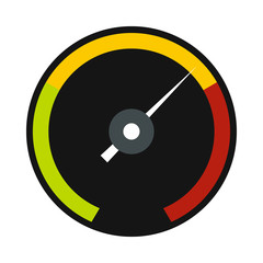 Poster - tachometer icon in flat style on a white background