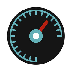 Poster - black speedometer icon in flat style on a white background
