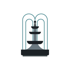 Sticker - Fountain icon in flat style on a white background
