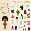 Dress up paper doll with body template