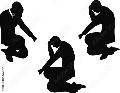 Fotomural man silhouette in sorrowful pose