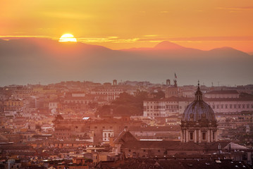 Poster - Rome Rooftop view